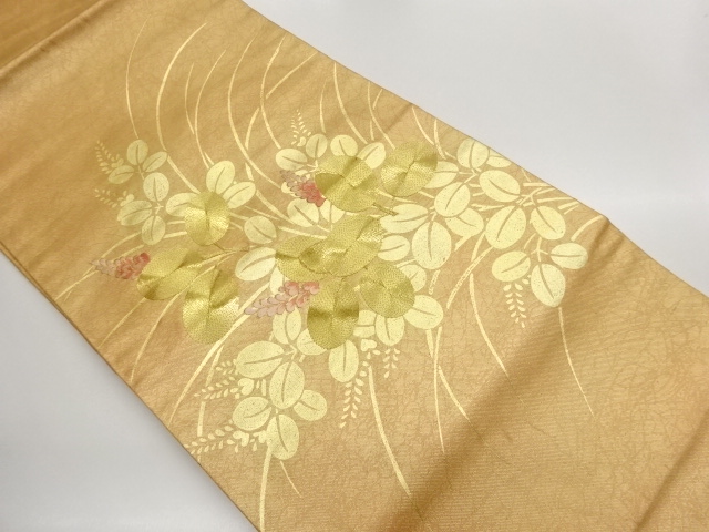 JAPANESE NAGOYA OBI / EMBROIDERY / KINSAI / BUSH CLOVER